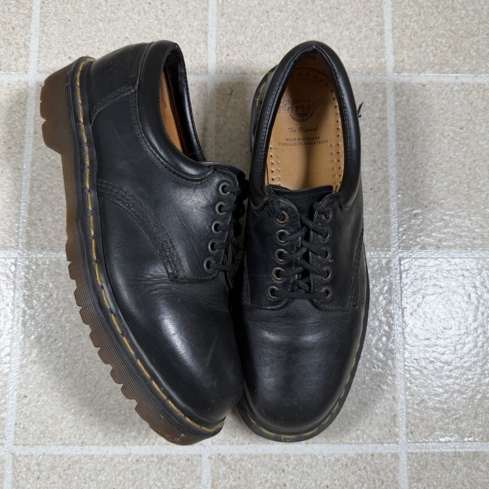 Dr. Martens 8053 Black Leather 5 Eye Oxford Shoes Made In England sz 9US Loafers